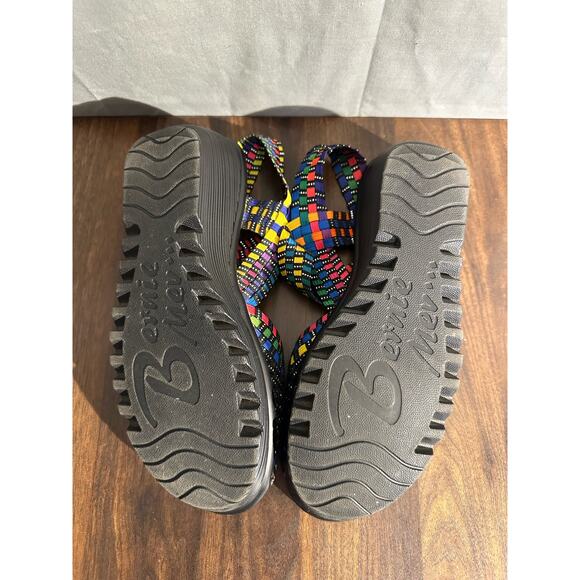 Bernie Mev Wedge Sandals Womens 41 US 10 Rainbow Colorful Fame Woven Comfort - Picture 4 of 9